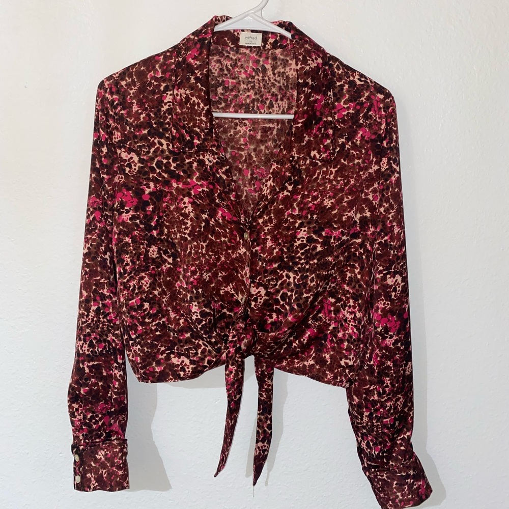 Wilfred Silky Tie-Front Blouse